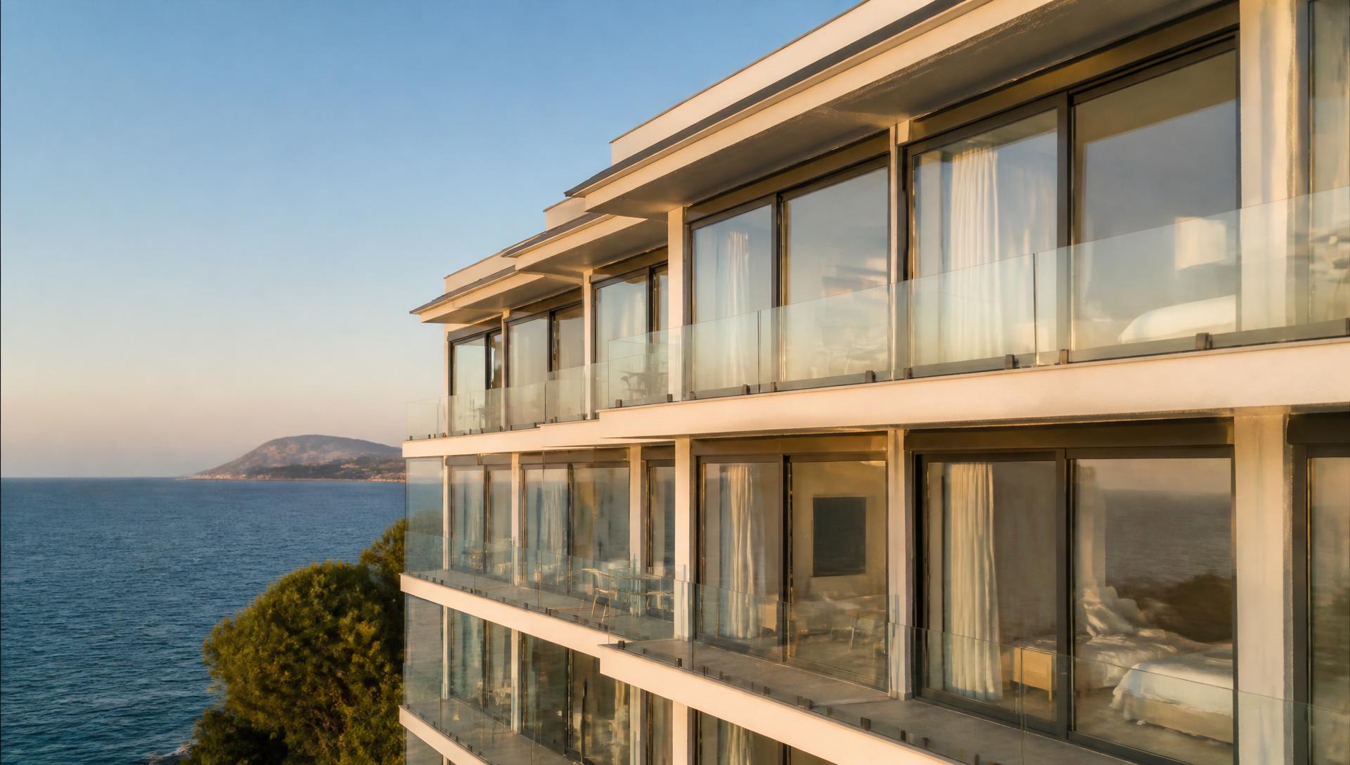 Hotel bregdetar në Shëngjin me dritare dhe ballkone duralumini